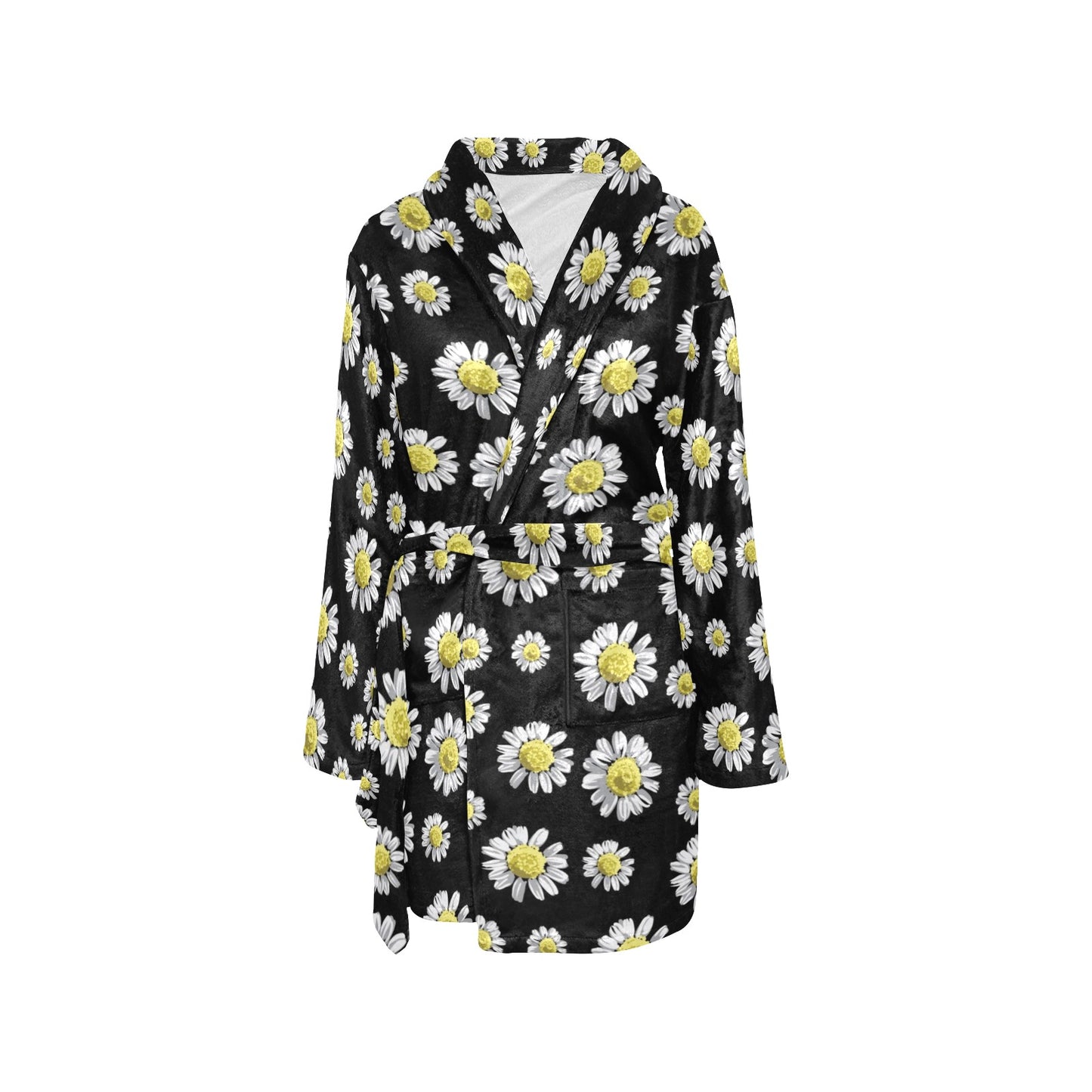 Daisy Pattern Print Design DS01 Women's Fleece Robe