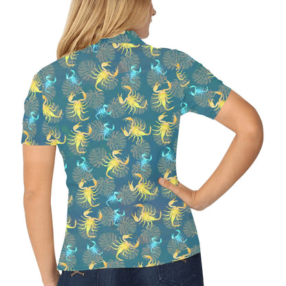 Scorpion Pattern Print Design 02 Women's Polo Shirt