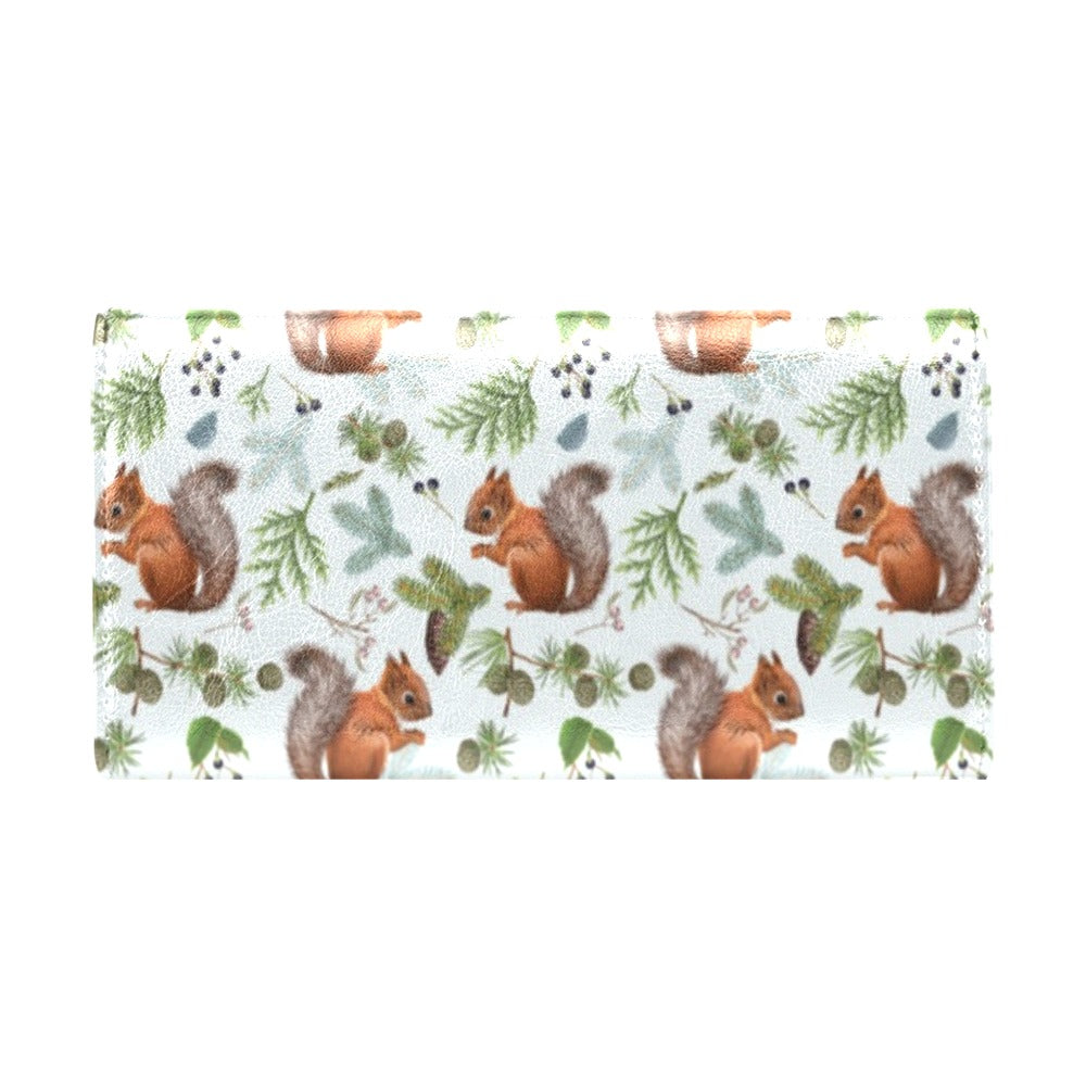 Squirrel Print Design LKS308 Women's Trifold Wallet