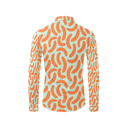 Sausage Print Design LKS304 Men's Long Sleeve Dress Shirt