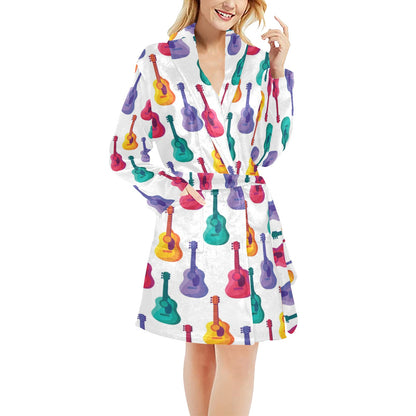 Acoustic Guitar Print Design LKS406 Women's Fleece Robe