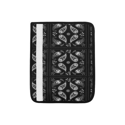 Bandana Paisley Black Print Design LKS308 Car Seat Belt Cover