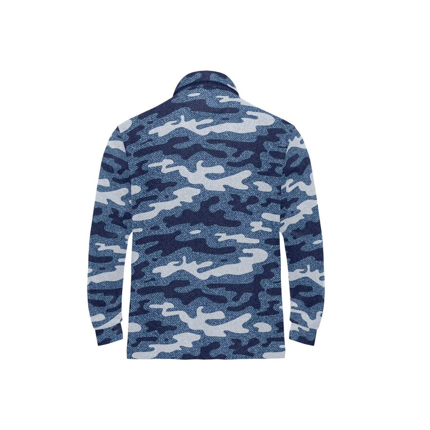 Jean Camouflage Pattern Print Design 05 Long Sleeve Polo Shirt For Men's