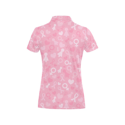 Breast cancer Pattern Print Design 01 Women's Polo Shirt