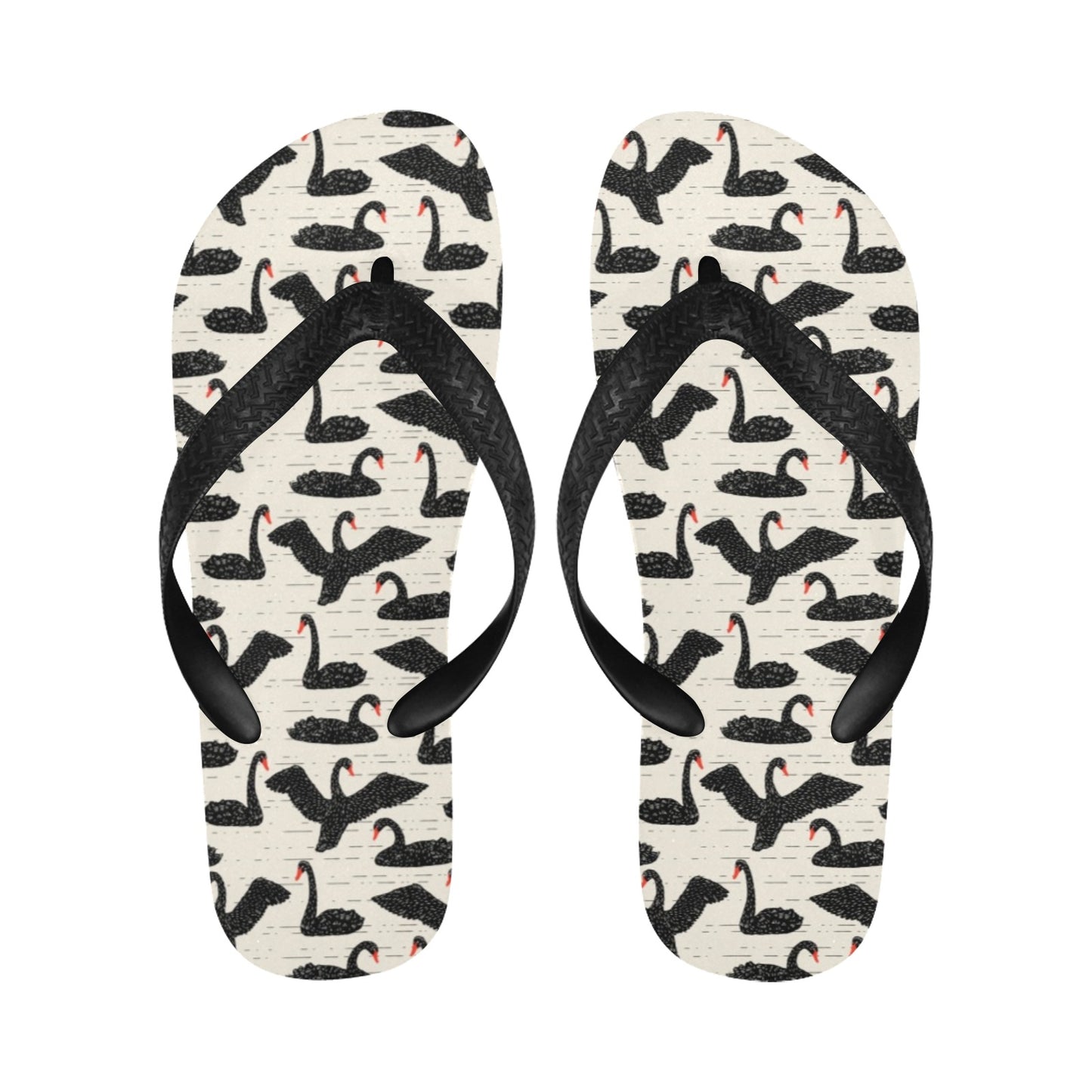 Swan Print Design LKS402 Flip Flops