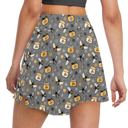 Honey Bee Print Design LKS301 17" Golf & Pickleball Skort with Pockets