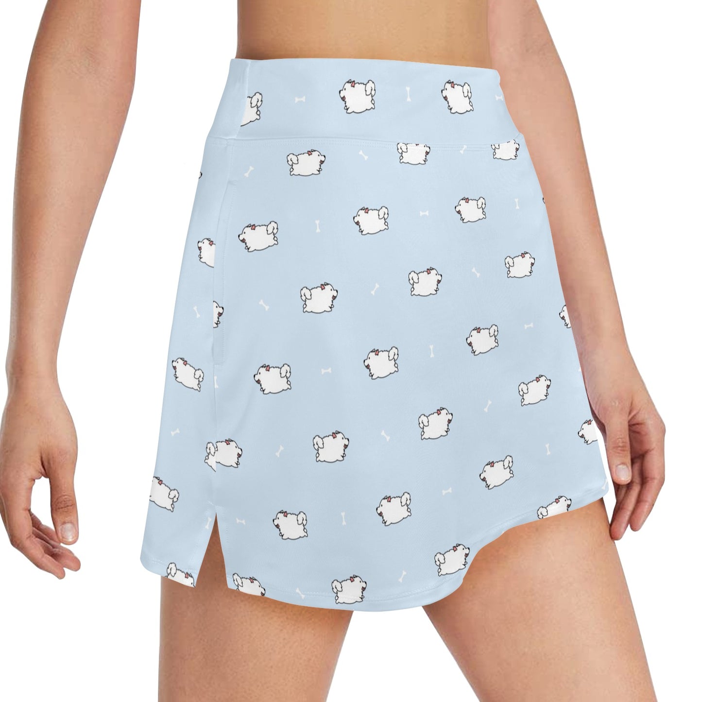 Samoyeds Print Design LKS302 17" Golf & Pickleball Skort with Pockets