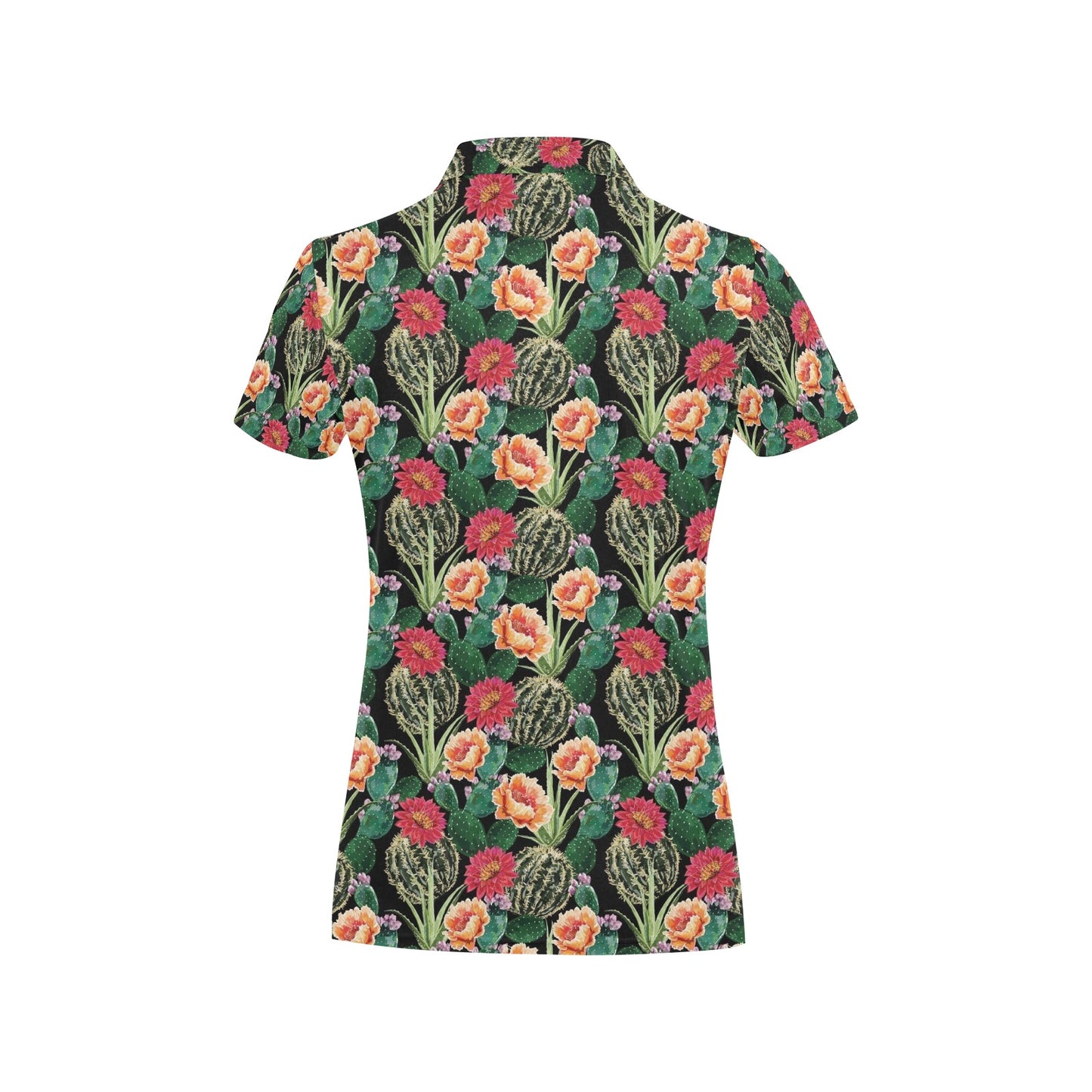 Cactus Pattern Print Design 06 Women's Polo Shirt