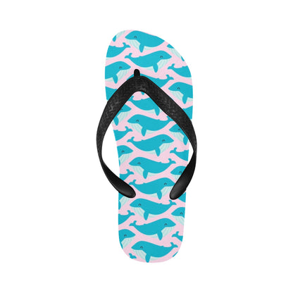 Whale Print Design LKS302 Flip Flops