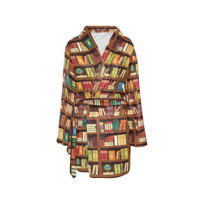 Book Pattern Print Design 06 Women's Fleece Robe