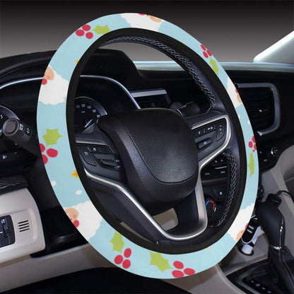 Santa Themed Print Design LKS301 Steering Wheel Cover with Elastic Edge