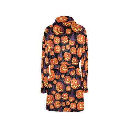 Halloween Pattern Print Design 04 Women's Fleece Robe