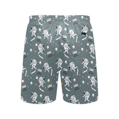 Skateboard Print Design LKS306 Men's Swim Trunks Beach Shorts