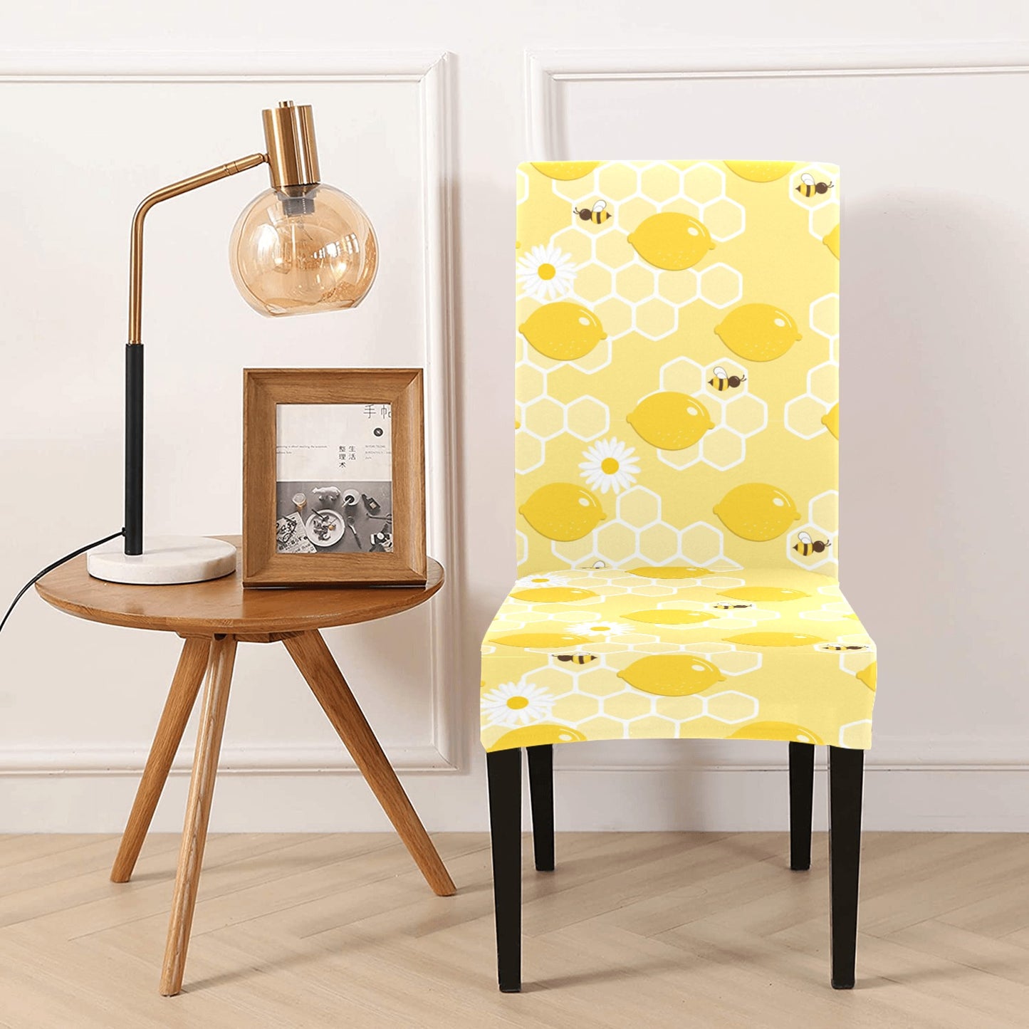 Honey Bee Honeycomb Print Design LKS3010 Dining Chair Slipcover