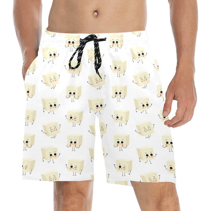 Tofu Print Design LKS301 Men's Swim Trunks Beach Shorts