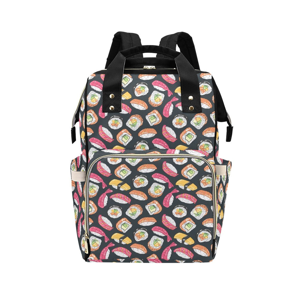 Sushi Print Design LKS306 Diaper Bag Backpack