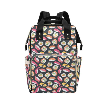 Sushi Print Design LKS306 Diaper Bag Backpack