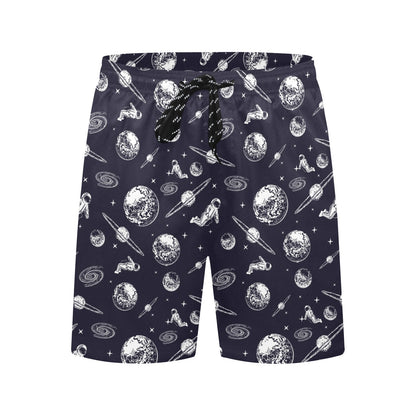 Space Astronaut Print Design LKS302 Men's Swim Trunks Beach Shorts