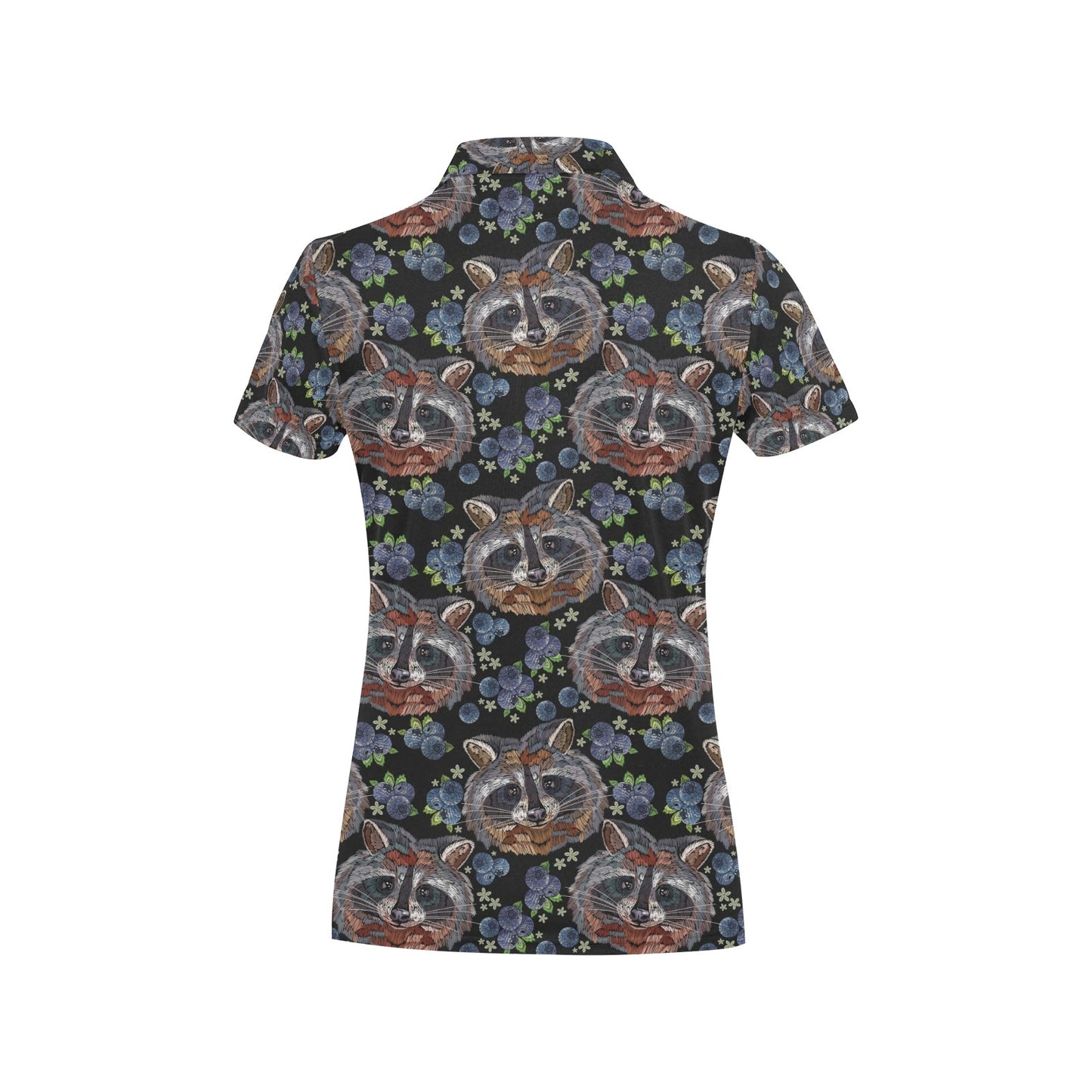 Raccoon Pattern Print Design A03 Women's Polo Shirt