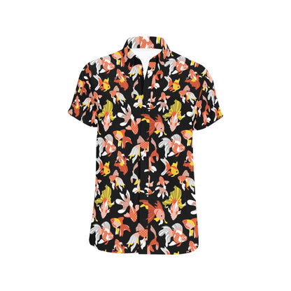 Goldfish Print Design LKS401 Men Short Sleeve Button Up Shirt