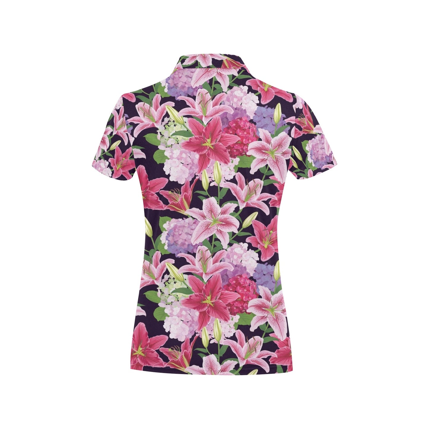 Lily Pattern Print Design LY017 Women's Polo Shirt