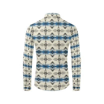 Southwest Pattern Print Design LKS304 Men's Long Sleeve Dress Shirt