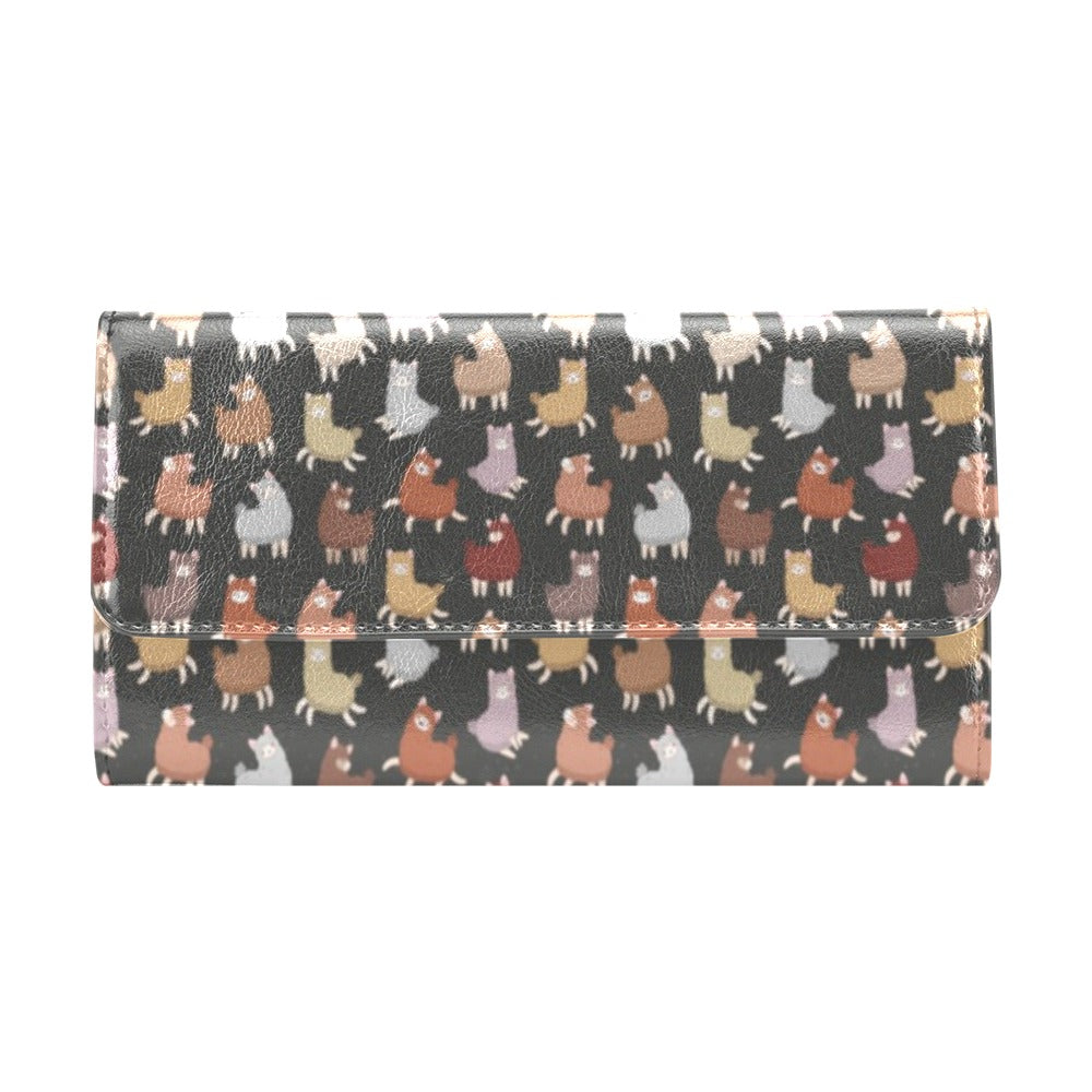 Alpaca Cute Design Themed Print Women's Trifold Wallet
