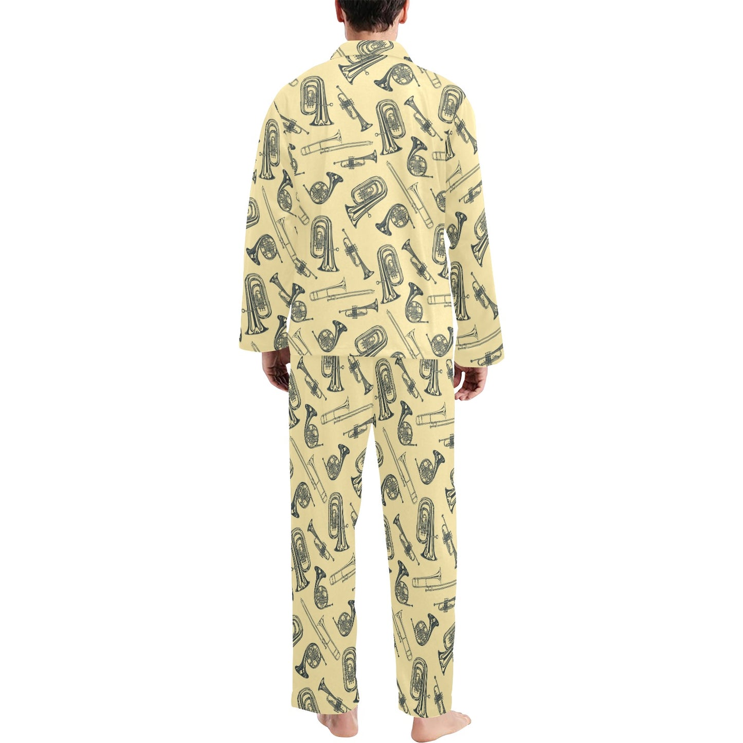 Tuba Pattern Print Design 01 Men's Long Pajama Set
