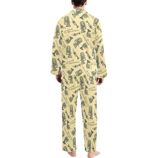 Tuba Pattern Print Design 01 Men's Long Pajama Set