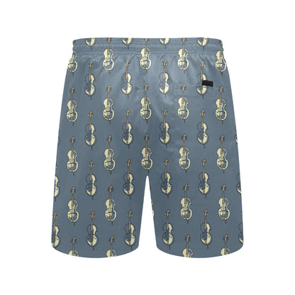 Violin Print Design LKS403 Men's Swim Trunks Beach Shorts