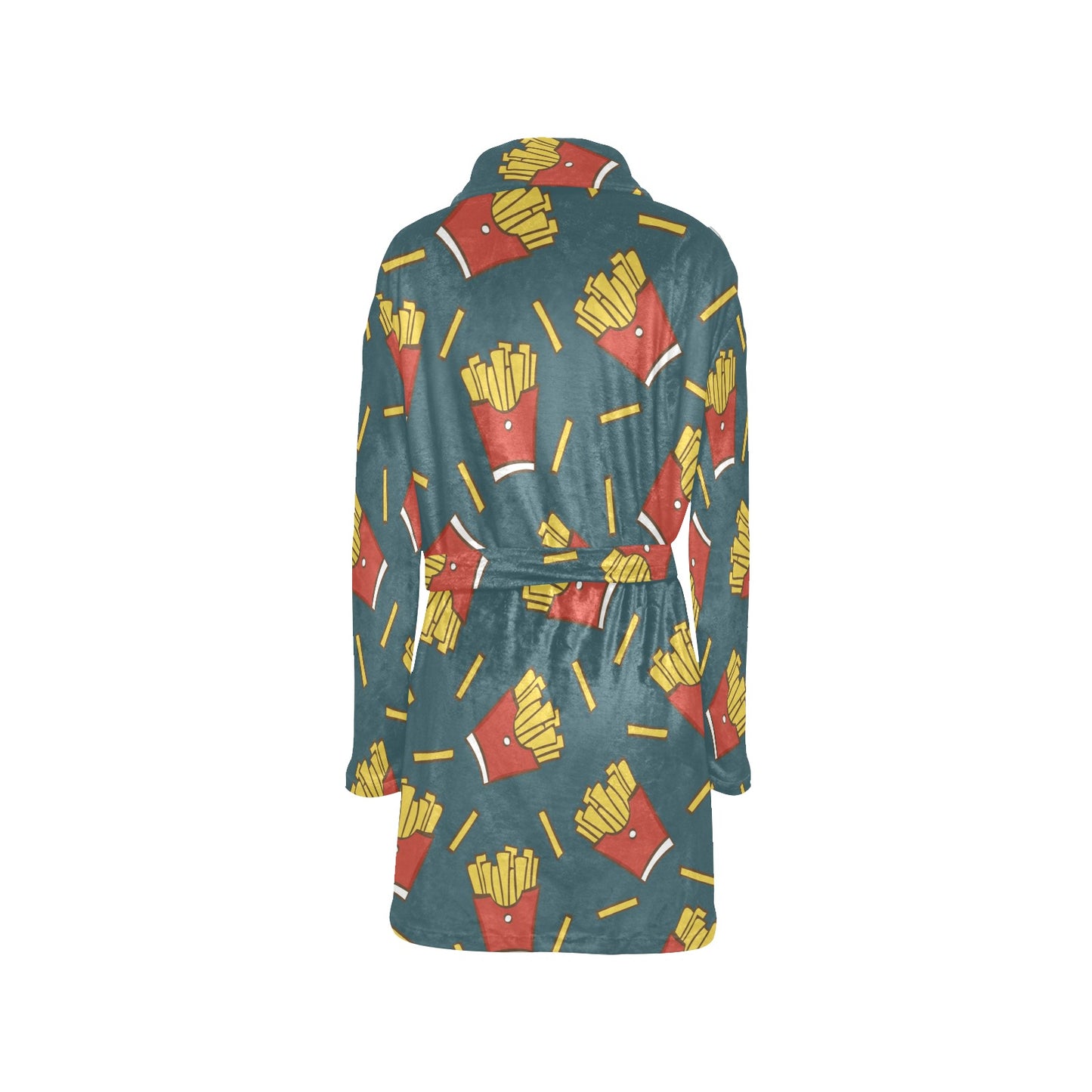 French Fried Pattern Print Design 04 Women's Fleece Robe