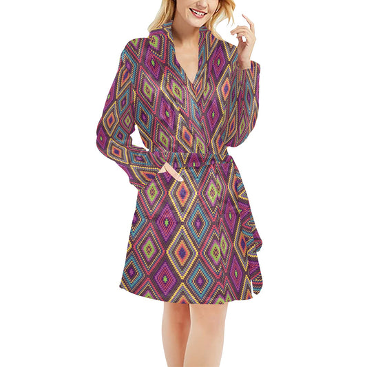 Southwestern Print Women's Fleece Robe