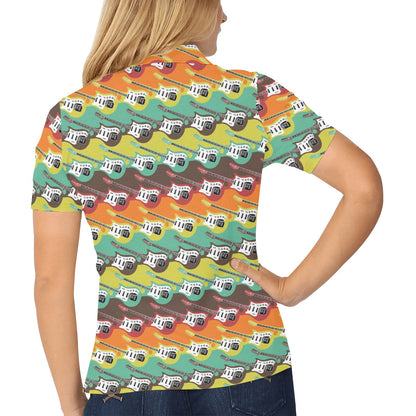 Electric Guitar Print Design LKS401 Women's Polo Shirt