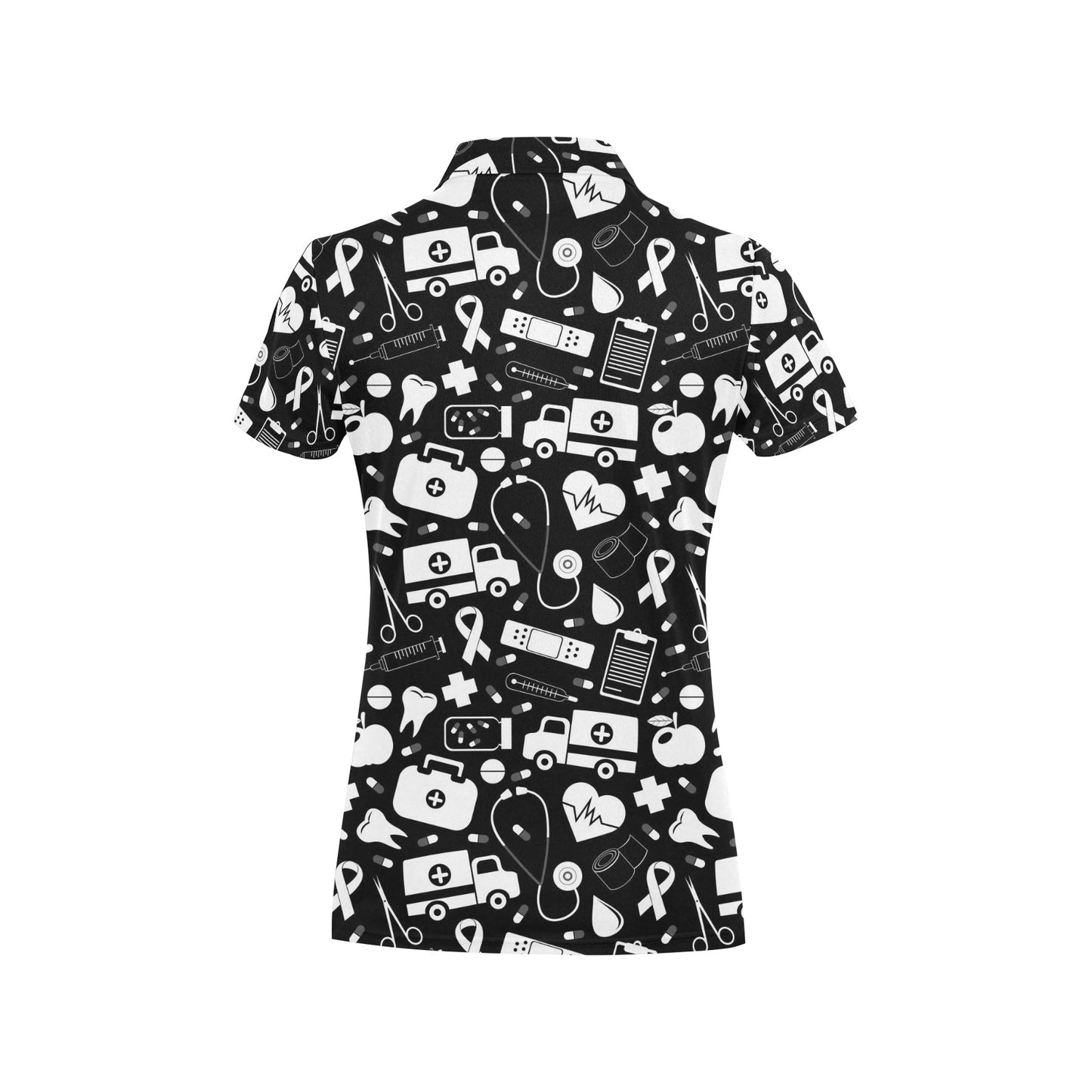 Medical Pattern Print Design 01 Women's Polo Shirt