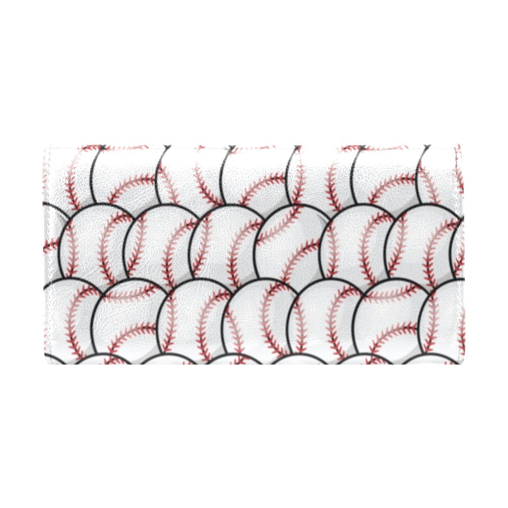 Baseball Pattern Women's Trifold Wallet