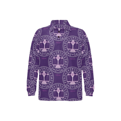 Libra Pattern Print Design 03 Long Sleeve Polo Shirt For Men's