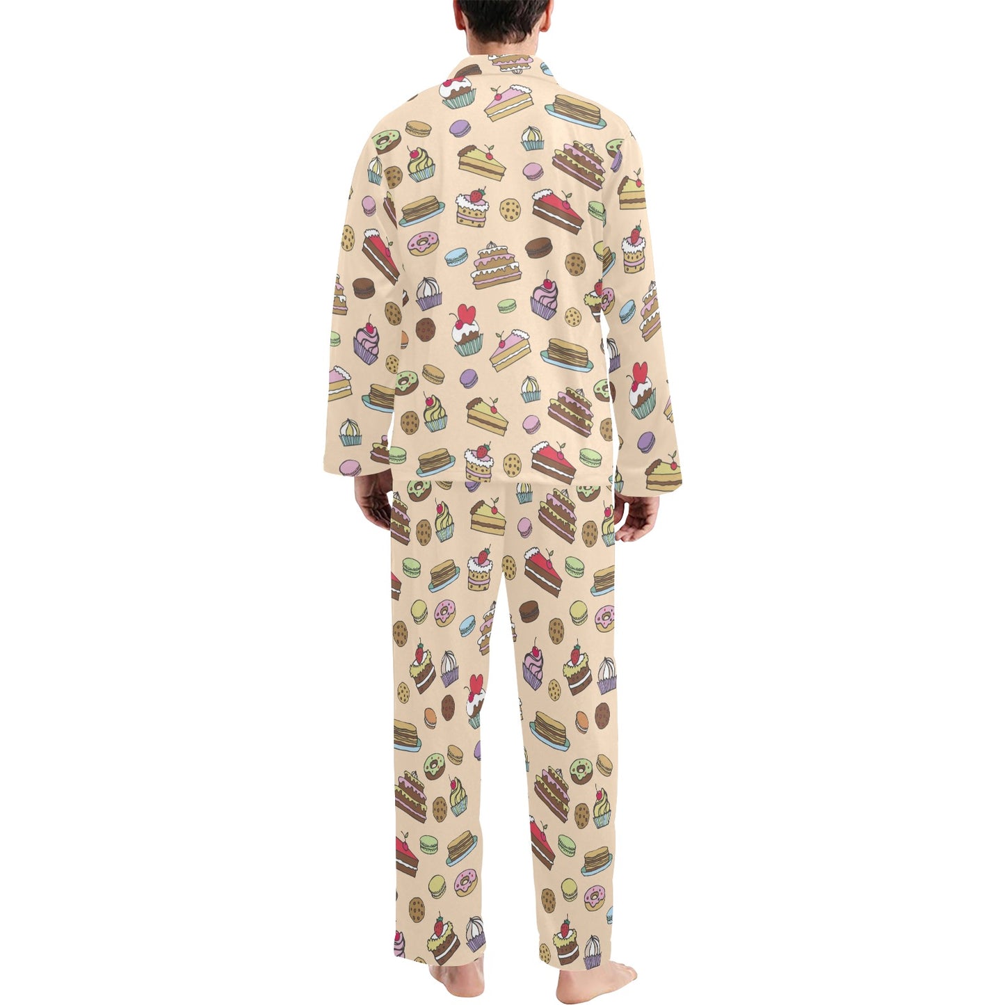 Cake Pattern Print Design 03 Men's Long Pajama Set