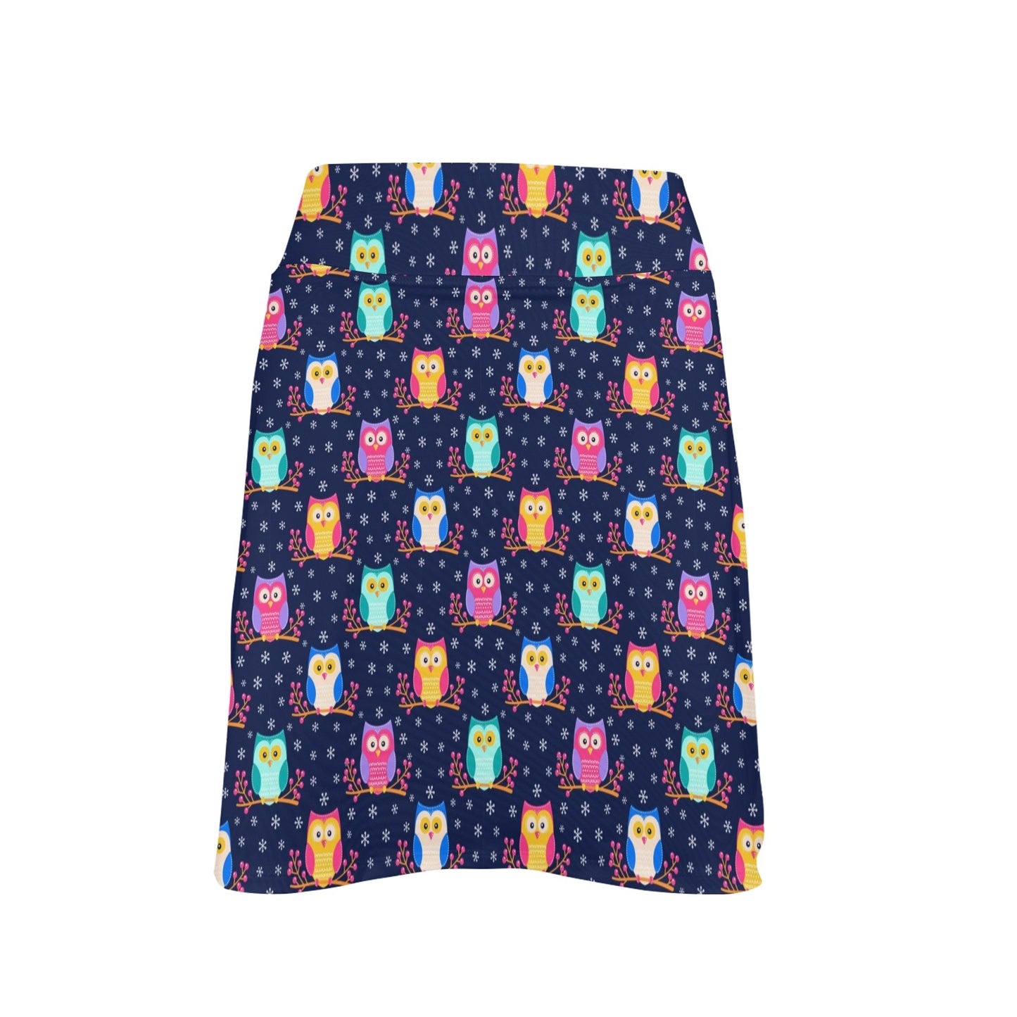 Owl Cute Themed Design Print 17" Golf & Pickleball Skort with Pockets