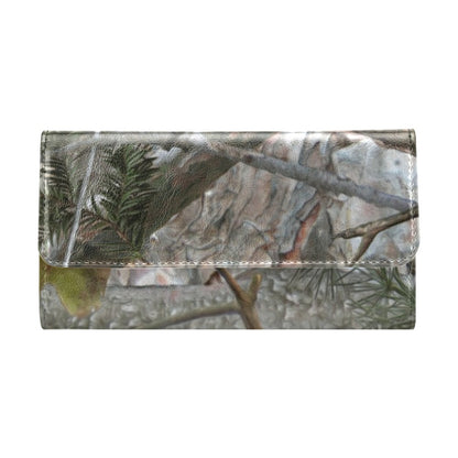 Camo Realistic Tree Forest Pattern Women's Trifold Wallet