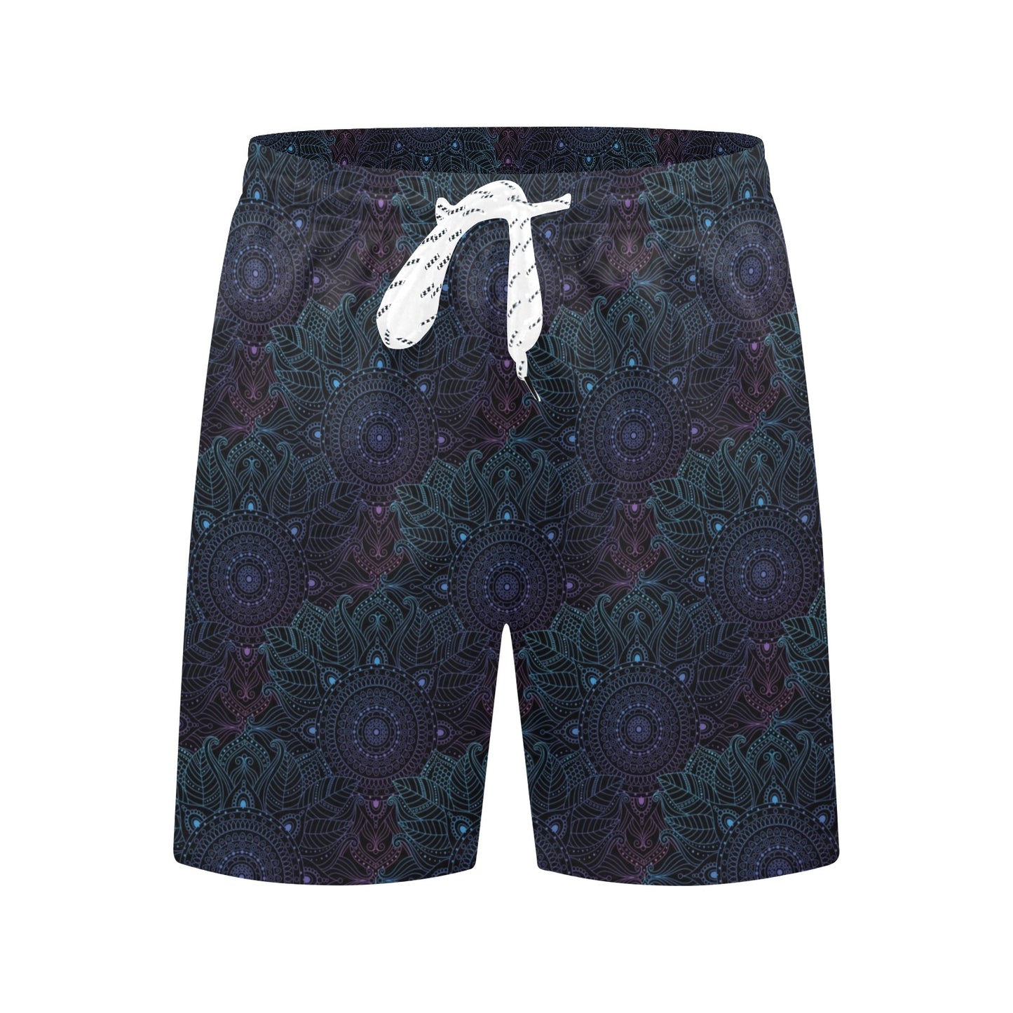 Boho Floral Mandala Men's Swim Trunks Beach Shorts