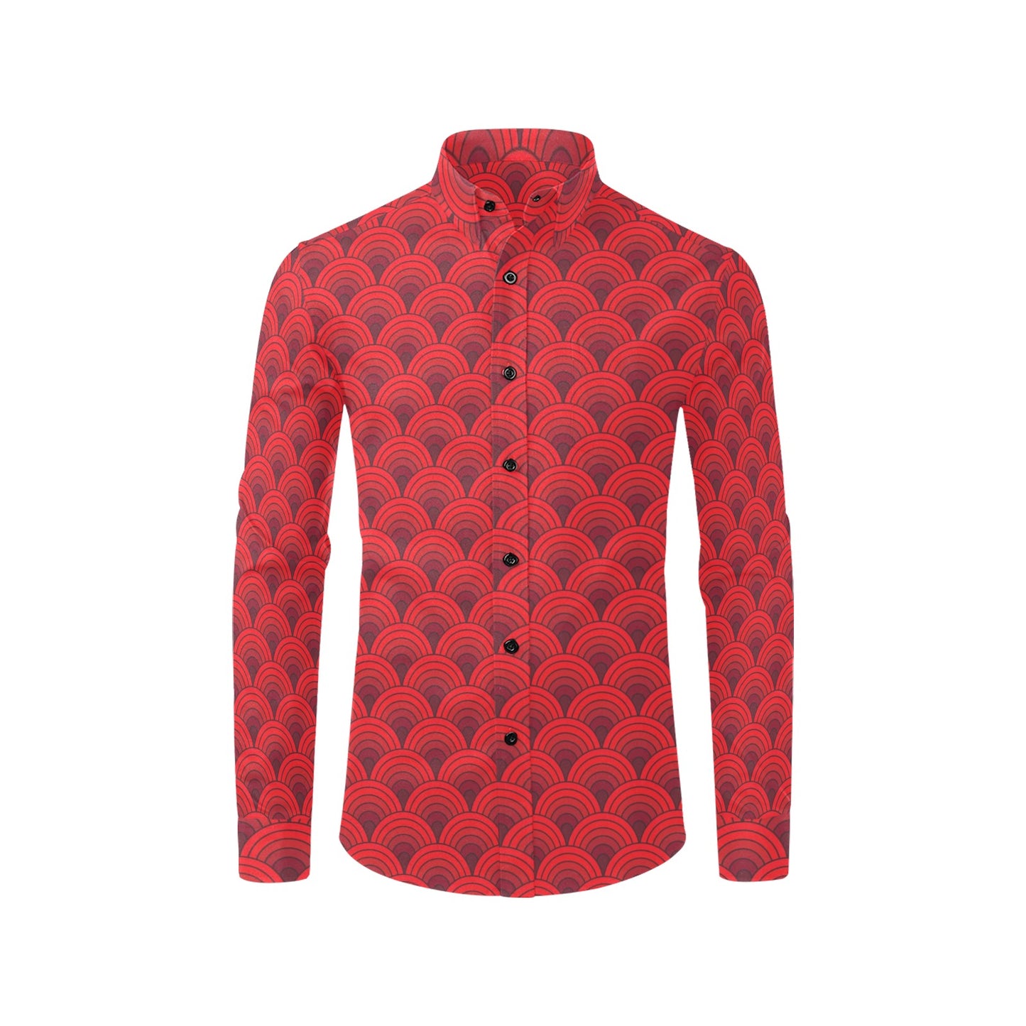 Scales Print Design LKS403 Men's Long Sleeve Dress Shirt