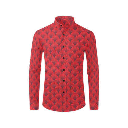 Scales Print Design LKS403 Men's Long Sleeve Dress Shirt