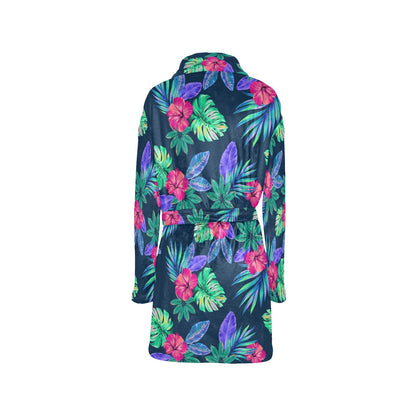 Tropical Flower Pattern Print Design TF09 Women's Fleece Robe