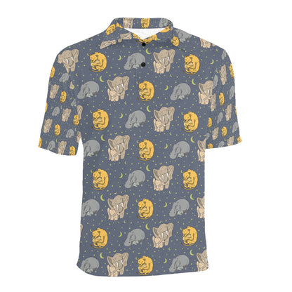 Safari Elephant Lion Print Design LKS303 Men Polo Shirt