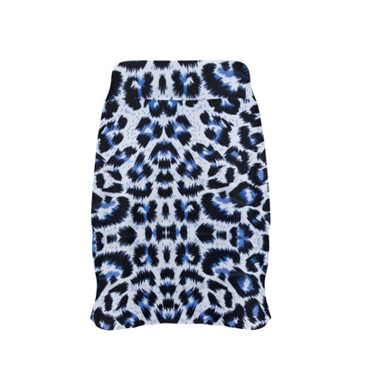 Leopard Blue Skin Print 17" Golf & Pickleball Skort with Pockets