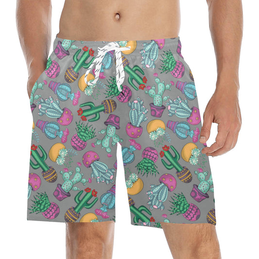 Cactus Colorful Print Pattern Men's Swim Trunks Beach Shorts