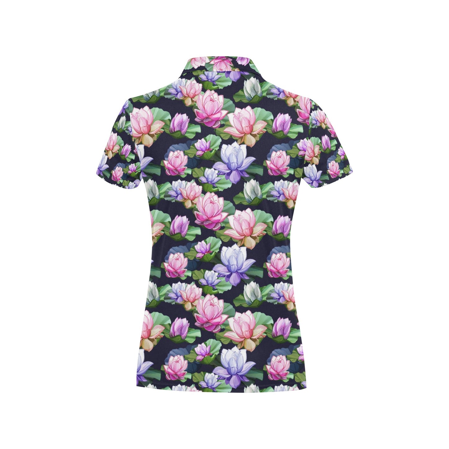 Lotus Flower Print Design Women's Polo Shirt