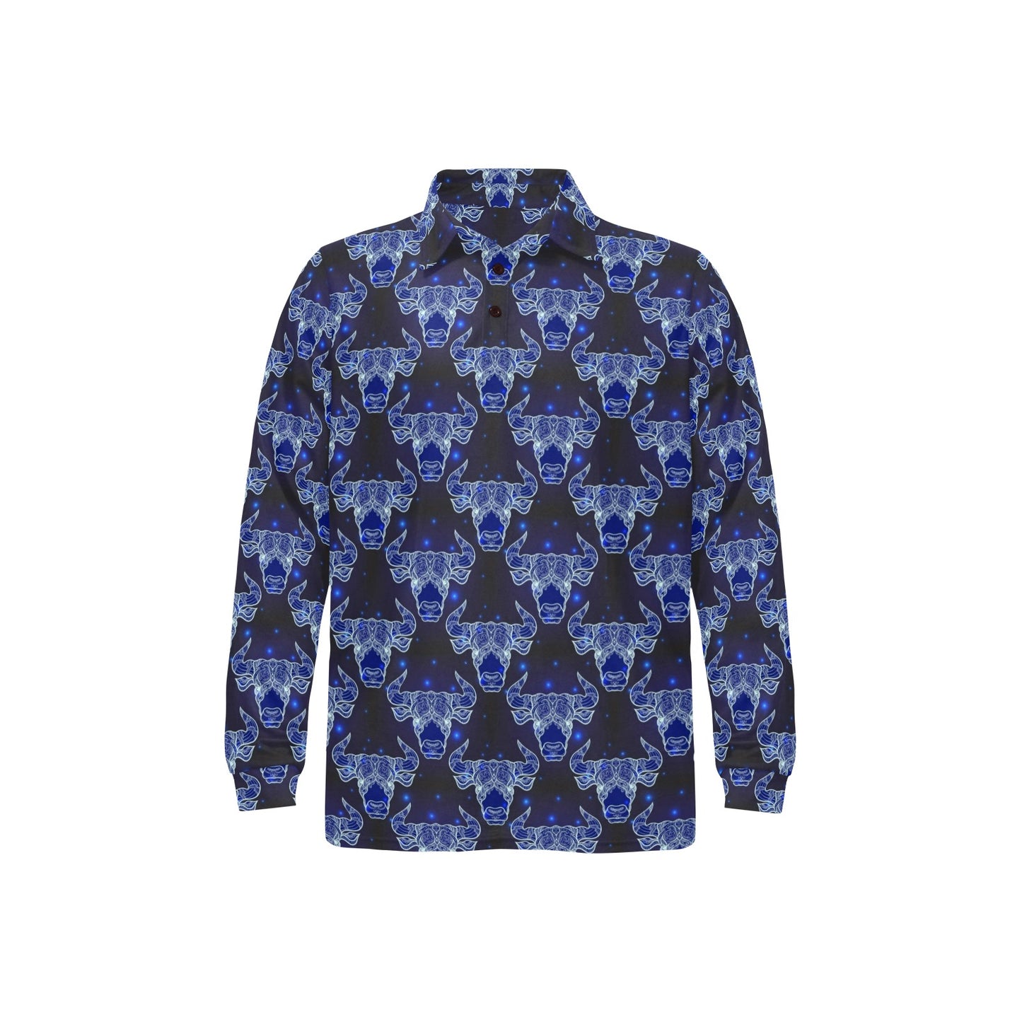 Taurus Print Design LKS302 Long Sleeve Polo Shirt For Men's