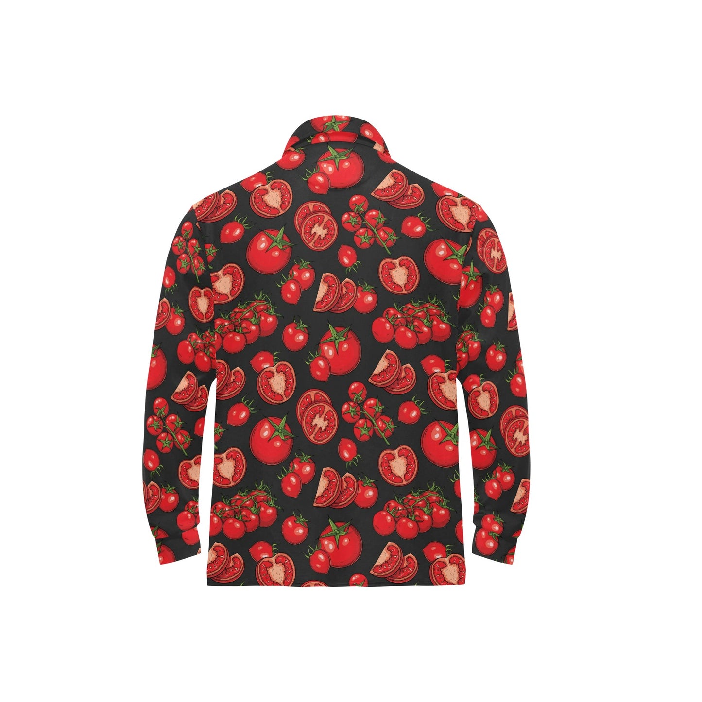 Tomato Print Design LKS303 Long Sleeve Polo Shirt For Men's