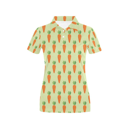 Carrot Pattern Print Design 02 Women's Polo Shirt
